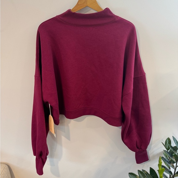 Blogilates Women's Marshmallow Mockneck Sweatshirt, Burgundy, Sz L, NWT - Picture 9 of 15